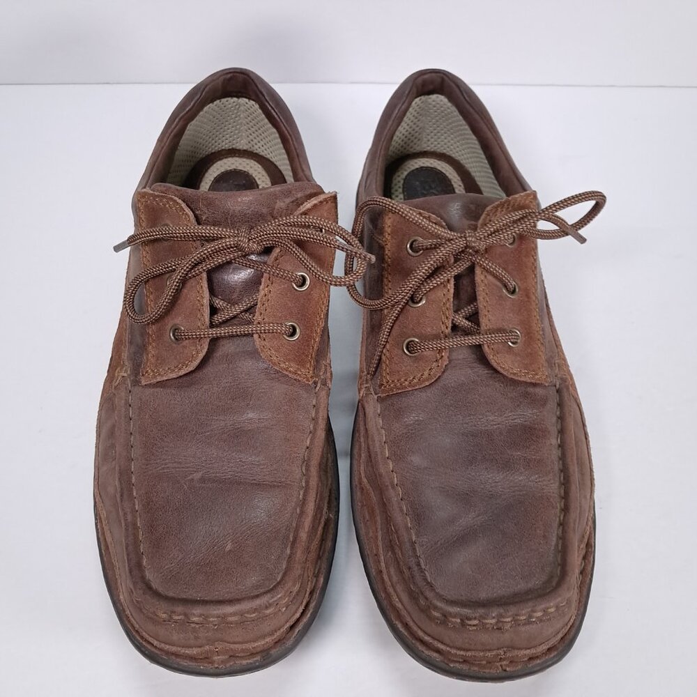 Born Leather Moc Toe Shoes Men 9.5 Brown Lace Up Casual M6316